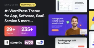Free Download ShadePro Startup & SaaS WordPress Multipurpose Theme 3.6.5 [Latest Version]