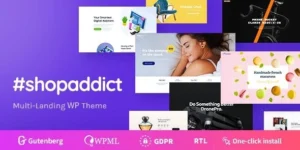 Free Download Shopaddict WordPress Landing Pages To Sell Anything Theme 1.1.4 [Latest Version]