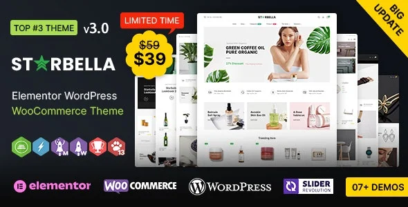 Free Download StarBella WP Multi-purpose Elementor WooCommerce Theme 3.1.1 [Latest Version]