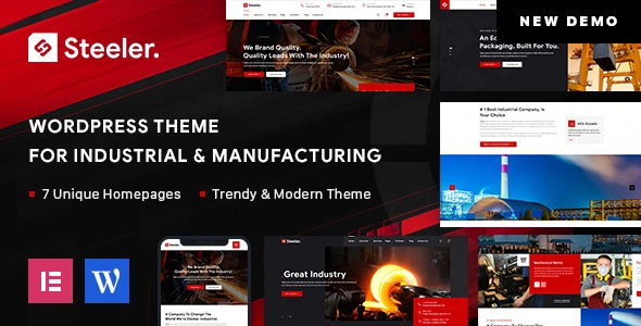 Free Download Steeler Industrial & Manufacturing WordPress Theme 3.0 [Latest Version]