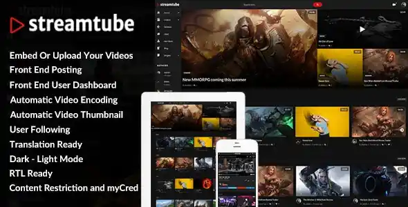Free Download StreamTube – Video Streaming WordPress Theme 4.17 [Latest Version]