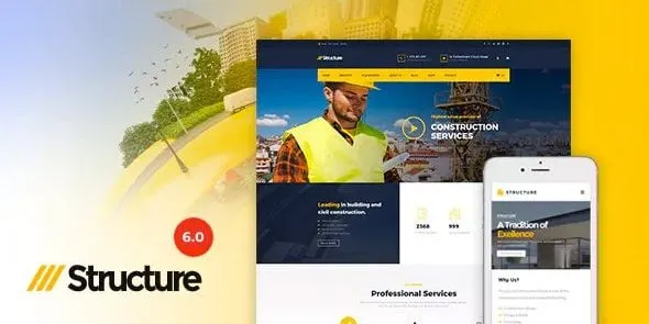 Free Download Structure – Construction Industrial Factory WordPress Theme 7.5.0 [Latest Version]