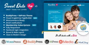 Free Download Sweet Date – More than a WordPress Dating Theme 3.9.1 [Latest Version]