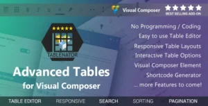 Free Download Tablenator Advanced Tables for Visual Composer 2.1.92 [Latest Version]