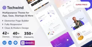 Free Download Techwind Multipurpose Landing Page WordPress Theme 1.0.6 [Latest Version]