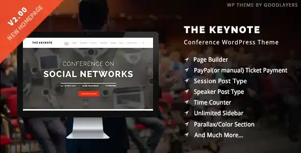 Free Download The Keynote – Conference Event WordPress Theme 2.4.5 [Latest Version]