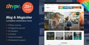Free Download Thype - Personal Blog & Travel WordPress Theme 2.0 [Latest Version]