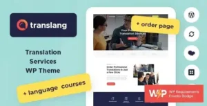 Free Download Translang Translation Services & Language Courses WordPress Theme 1.1.17 [Latest Version]