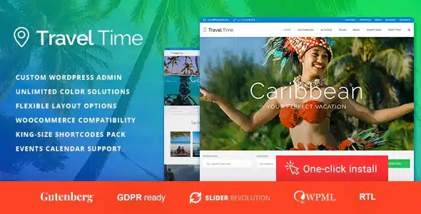 Free Download Travel Time – Tour and Hotel WordPress Theme 1.4.6 [Latest Version]
