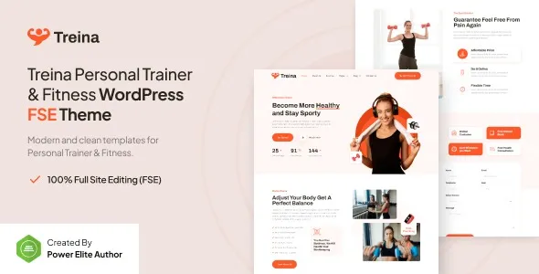 Free Download Treina – Personal Trainer & Fitness FSE WordPress Theme 1.0.0 [Latest Version]