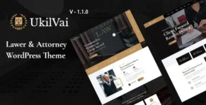 Free Download Ukilvai - Lawyer & Attorney WordPress Theme 1.1.7 [Latest Version]