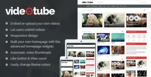 Free Download VideoTube – Responsive Video WordPress Theme 3.4.6 [Latest Version]