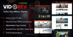Free Download VidoRev – Video WordPress Theme 2.9.9.9.9.9.7 [Latest Version]