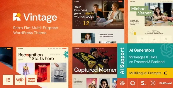 Free Download Vintage – Retro Flat Multi-Purpose WordPress Theme 1.0.0 [Latest Version]