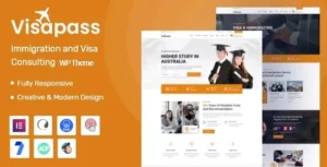 Free Download Visapass - Immigration Consulting WordPress Theme 2.0.2 [Latest Version]