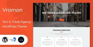 Free Download Vromon - Tour & Travel Agency WordPress Theme 2.2 [Latest Version]