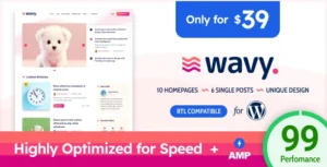 Free Download Wavy Modern & Lightweight Blog for WordPress Theme 1.8.0 [Latest Version]
