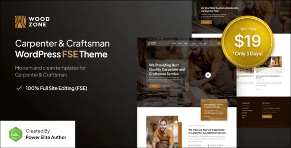 Free Download Woodzone – Carpenter & Craftsman FSE WordPress Theme 1.0.2 [Latest Version]