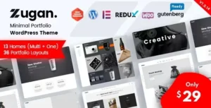 Free Download Zugan – Minimal Portfolio WordPress Theme 1.6.6 [Latest Version]