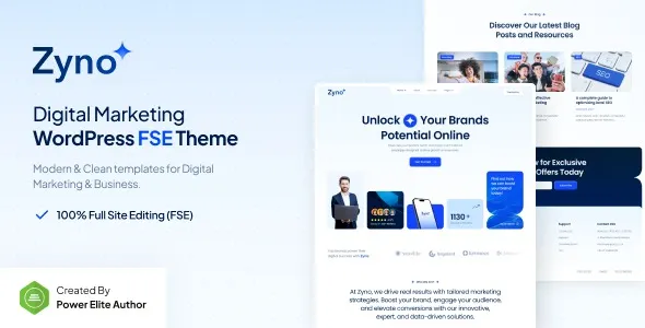 Free Download Zyno – Digital Marketing Agency Gutenverse FSE WordPress Block Theme 1.0.4 [Latest Version]