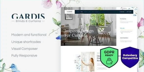 Gardis – Blinds and Curtains Studio & Shop WordPress Theme 95% OFF