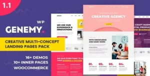 Genemy - Creative Multi Concept Landing Pages With Page Builder Theme 95% OFF