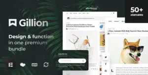 Gillion Multi-Concept Blog Magazine & Shop WordPress AMP Theme [95% OFF]