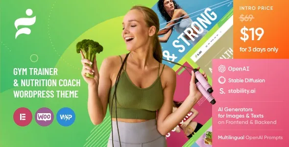 Glare – Dietitian & Health Coach WordPress Theme 95% OFF