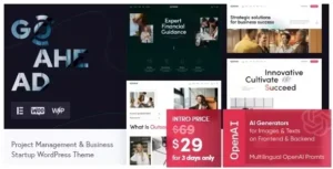 GoAhead - Business Startup WordPress Theme 95% OFF