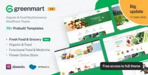 GreenMart – Organic & Food WooCommerce WordPress Theme [95% OFF]