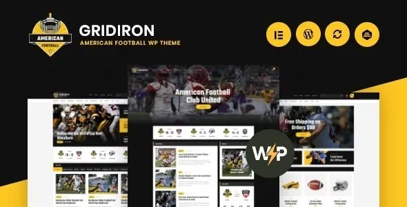 Gridiron – American Football & NFL Superbowl Team WordPress Theme 95% OFF