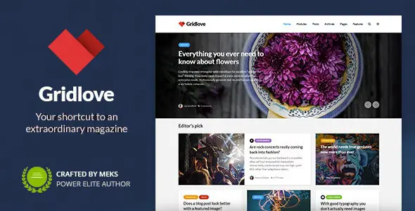 Gridlove – Creative Grid Style News & Magazine WordPress Theme [95% OFF]