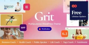 Grit – Coaching & Online Courses Multiskin WordPress Theme 95% OFF