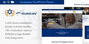 Hanani - Jewish Community & Synagogue WordPress Theme 95% OFF