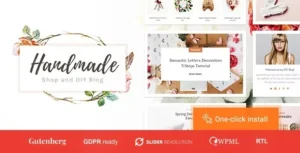 Handmade Shop – Handicraft Blog & Store Creative WordPress Theme 95% OFF