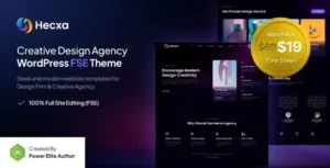 Hecxa - Creative Design Agency FSE WordPress Theme 95% OFF