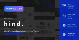Hind – Multi-Concept Portfolio & Photography WordPress Theme [95% OFF]