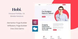 Hobi - Personal Portfolio WordPress Theme 95% OFF
