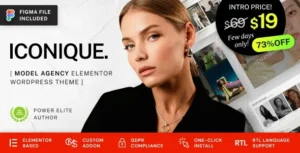 Iconique Fashion Model Agency WordPress Theme 95% OFF