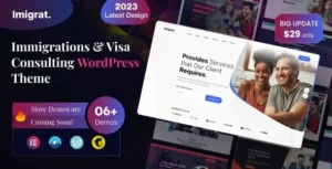 Imigrat - Immigration & Visa Consulting Theme 95% OFF