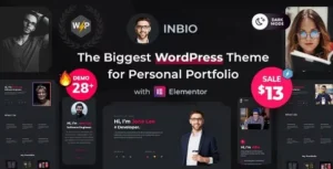 InBio – Personal Portfolio/CV WordPress Theme 95% OFF