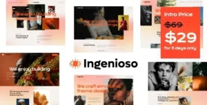 Ingenioso – Creative WordPress Theme 95% OFF