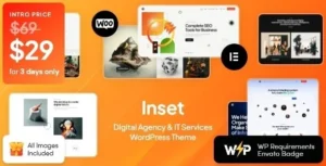 Inset - Digital Agency & IT Services WordPress Theme 95% OFF