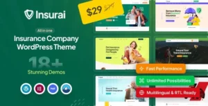 Insurai - Insurance Company WordPress Theme 95% OFF