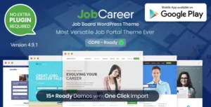 JobCareer Job Board Responsive WordPress Theme [95% OFF]