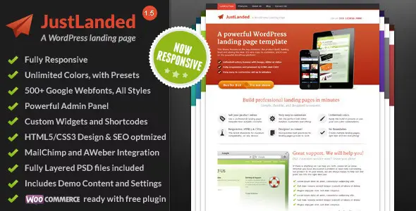JustLanded – WordPress Landing Page Theme [95% OFF]