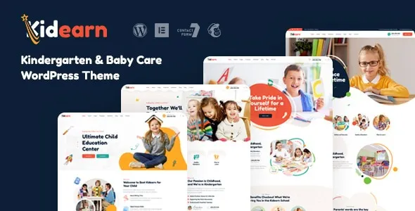 Kidearn – Kindergarten & Baby Care WordPress Theme 95% OFF