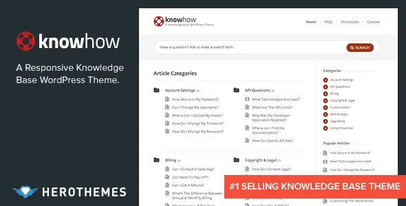 KnowHow – A Knowledge Base WordPress Theme [95% OFF]