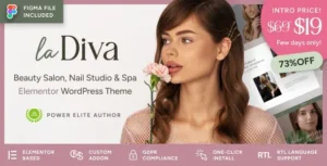 La Diva - Beauty Salon & Spa WordPress Theme 95% OFF
