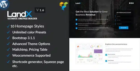 LandX Multipurpose WordPress Theme for Marketing Agency [95% OFF]